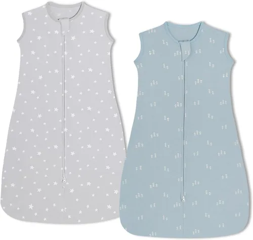 Vista 7 de insular Paquete de 2 mantas de algodón para bebé, saco de dormir con cremallera de 2 vías para niños y niñas, unisex