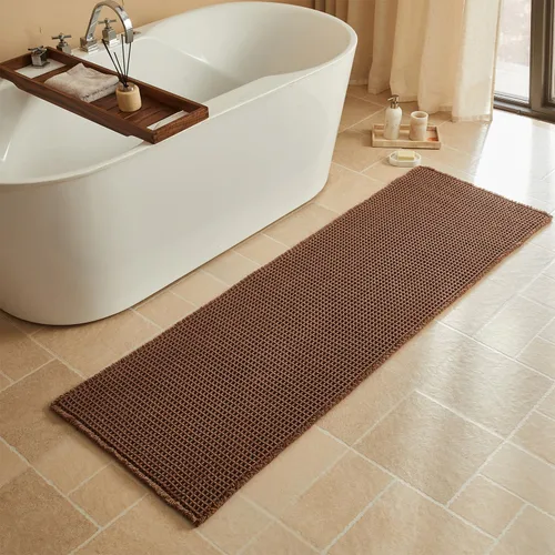Vista 11 de Triohero Tapete de baño con diseño de gofre, tapete de baño pequeño y bohemio, antideslizante, lavable, ultra suave, súper absorbente, de secado