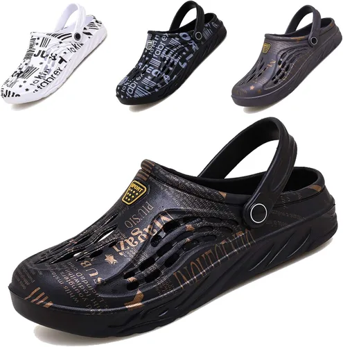 Vista 10 de CYian Zuecos clásicos para hombre y mujer, ligeros, sin cordones, pantuflas de playa, zuecos de jardín