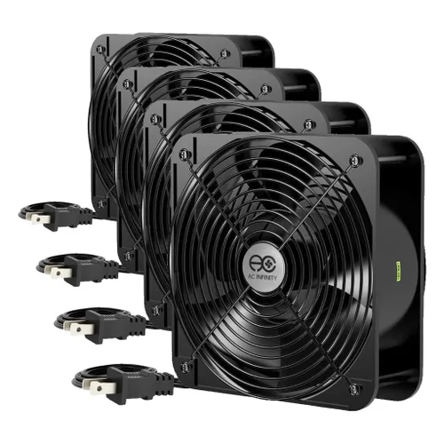 Vista 18 de AC Infinity AXIAL 8025, ventilador para magdalenas, 120 V CA 3.150 in x 0.984 in de alta velocidad, certificado UL para proyectos de escape