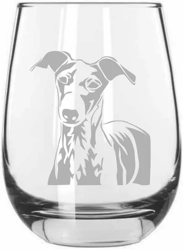 Vista 502 de Shar Pei (chino) - Vaso de vino sin tallo grabado para perro, 15.25 onzas