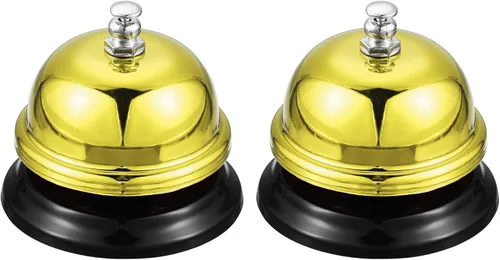 Vista 12 de uxcell Campana de escritorio, campana de cena de 2.56 pulgadas para restaurantes, campana de servicio, azul