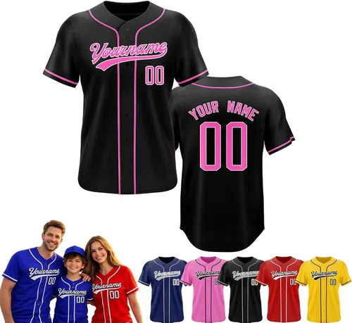 Vista 19 de Camiseta de béisbol personalizada, nombre del equipo, número de equipo, logotipo, camisetas impresas cosidas, uniformes deportivos, regalos