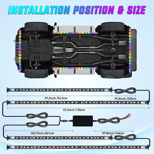 Vista 57 de Nilight - Tira de luz LED para plataforma trasera de 30 pulgadas de UTV, 204 LED, luces de freno ámbar, luces intermitentes rojas, compatible