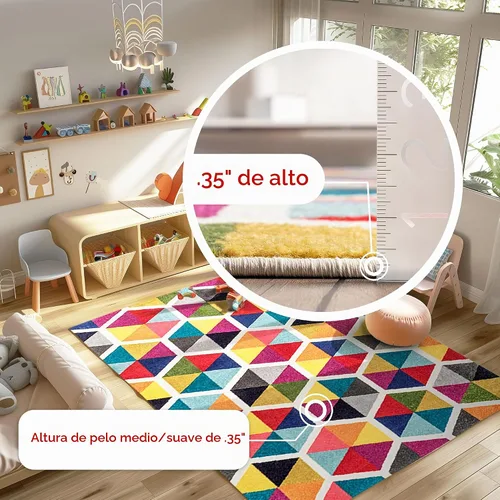 Vista 5 de nuLOOM Maris - Alfombra geométrica multicolor de telar mecánico, 4 x 6 pies