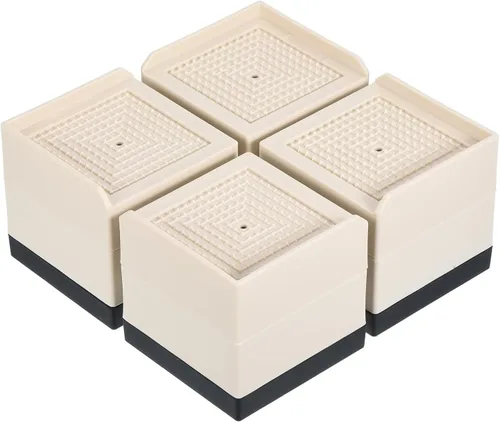 Vista 14 de uxcell Elevadores de muebles de 1.5 pulgadas, 4 piezas de elevadores cuadrados ajustables para sofá para extensor, para cama, escritorio, sofá, Beige