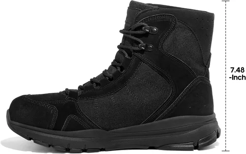 Vista 4 de NORTIV 8 Botas de trabajo tácticas militares ligeras para hombre, botas de combate para senderismo, motocicleta