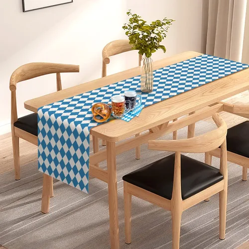 Vista 3 de Camino de mesa Oktoberfest para festivales de cerveza alemana bávara, fiesta, chimenea, cocina, comedor, decoración del hogar (13 x 72 pulgadas)