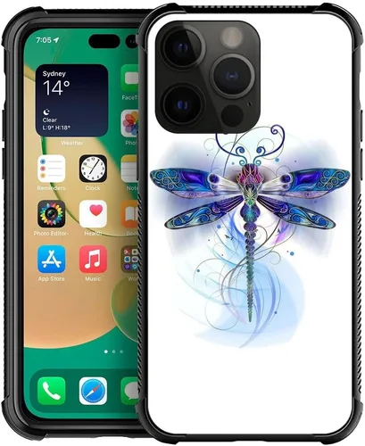 Vista 23 de ZHEGAILIAN Funda compatible con iPhone 14, funda de munición AK 47, parte trasera de vidrio templado+funda protectora de TPU de silicona suave