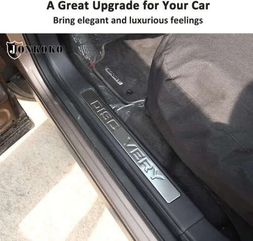 Vista 5 de YIWANG Borde de placa de desgaste de acero inoxidable para Land Rover Discovery Sport 2015 2016 2017 2018 2019 (plata)