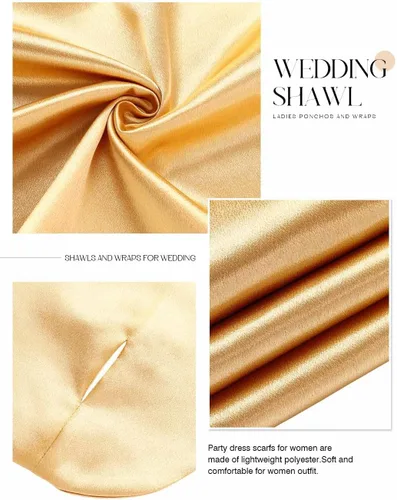Vista 3 de Aukmla Chales y envolturas para bodas, vestidos de noche, capa de novia, fiesta, graduación, bufanda, salida de baño para mujeres y novias
