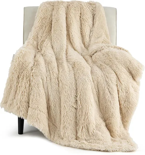 Vista 41 de Bedsure GentleSoft Manta de Tiro de Piel Sintética Esponjosa y Suave para Sofá, Forro Polar Sherpa Suave Regalos Acogedores para Mujeres, Manta