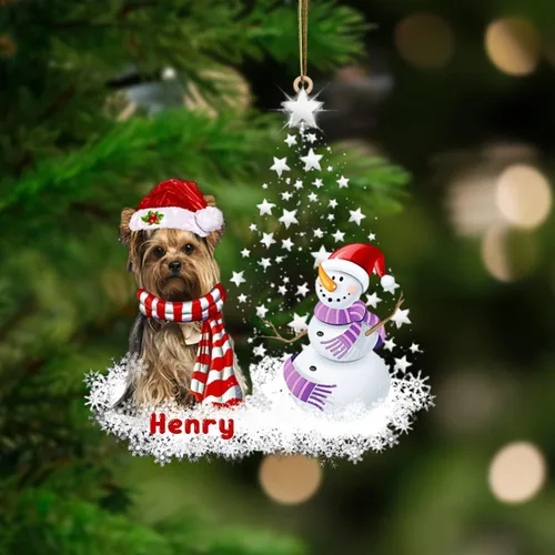 Vista 72 de Nazenti Adorno personalizado de árbol de bulldog americano con 1 soporte debajo de la estrella, adorno de perro personalizado para amantes