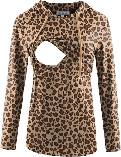 Vista 15 de GINKANA Sudadera con capucha para mujer, manga larga, lactancia materna, ropa casual