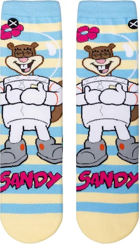 Vista 5 de Odd Sox, Nickelodeon - Calcetines de dibujos animados de Bob Esponja, Sandy Cheeks, divertido equipo para mujer, talla L, Sandy Cheeks
