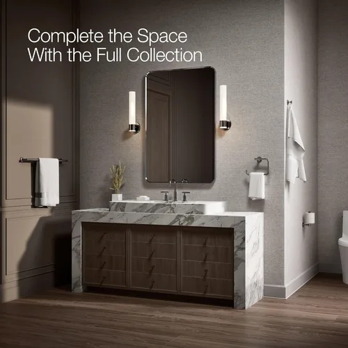 Vista 6 de Kohler 14375-TT Purist® - Toallero doble de 24 pulgadas, titanio vibrante