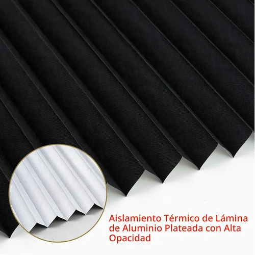 Vista 2 de Persianas Temporales para Ventanas sin Cordón, Persianas de Papel Plisado Autoadhesivas, Cortinas para Ventanas, Persianas Opacas para Ventanas