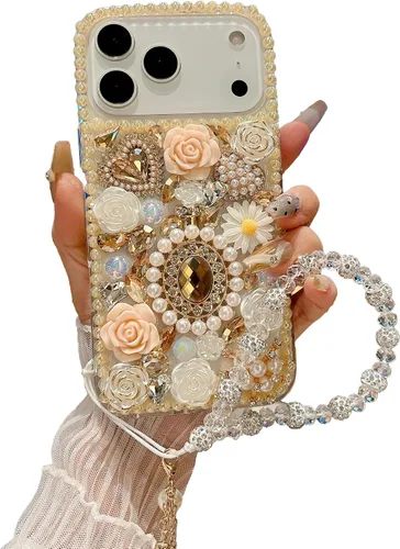 Vista 40 de iFiLOVE para iPhone 7 Plus/8 Plus Funda con Diamantes Brillantes y Correa de Flores, 3D Lujo Brillante Purpurina Cristal Diamantes de Imitación