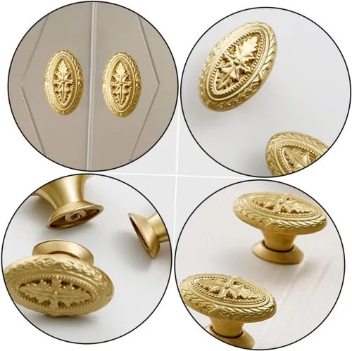 Vista 3 de Uonlytech Pomos de latón para manija de puerta, diseño de alivio, borde liso para muebles, oficina en casa