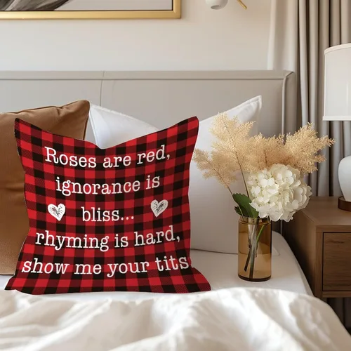 Vista 4 de Fundas de almohada de San Valentín con diseño de cuadros de búfalo de 16 x 16 pulgadas, fundas de almohada para el día de San Valentín, fundas