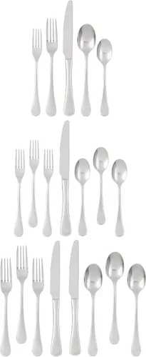 Vista 2 de Ginkgo International Varberg - Juego de cubiertos de acero inoxidable, 20 piezas, servicio para 4