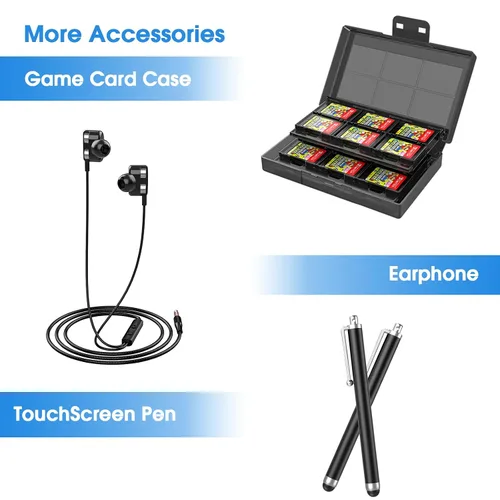 Vista 8 de 27 in 1 Switch OLED Accessories Bundle for Switch OLED Model Upgraded 2023, OLED Carrying Storage Case, Dockable OLED Protective Case, OLED Screen