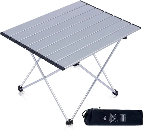 Vista 23 de iClimb - Mesa de camping ultraligera y compacta plegable con bolsa de transporte (color negro - L)