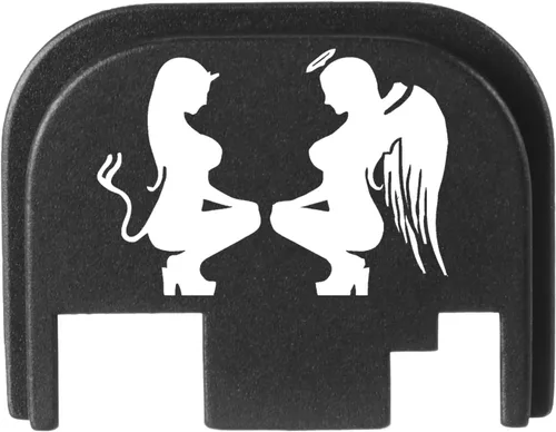 Vista 70 de NDZ Performance Gen 1-4 Rear Slide Cover Plate for Glock 9mm .40 .357 .45 Laser Engraved Popular Images in Black Aluminum - Choose Image