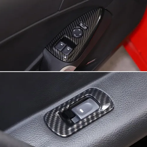 Vista 7 de Cubierta para interruptor de elevación de ventana compatible con Chevy Corvette C6 2005-2013, puerta de automóvil, ventana de vidrio, panel de botón