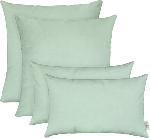 Vista 53 de RSH DECOR: Sunbrella Juego de 4 almohadas lumbares y cuadradas 20 x 12 pulgadas y 17 x 17 pulgadas Tela resistente al agua y a la decoloración