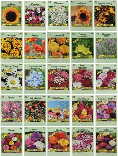 Vista 4 de Juego de semillas de flores, variedades de flores de semillas de alta calidad sin OMG y reliquias para plantar, girasol, caléndula, lavanda y mucho