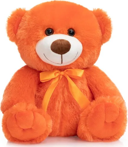 Vista 11 de Oso de peluche súper color, juguete de peluche para niños, novia, familia, felicitaciones, baby shower, cumpleaños, beige, 14 pulgadas