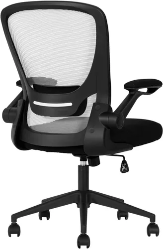 Vista 9 de Silla ergonómica de malla para oficina, con respaldo lumbar, giratoria, con ruedas, ejecutiva, con brazos y respaldo medio ajustable, para Azul
