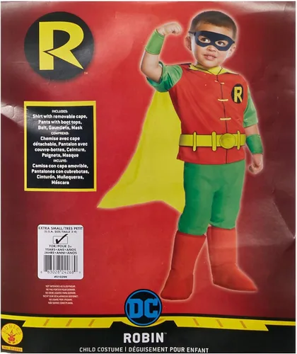 Vista 4 de Rubie's Costume Co - DC Comics - Disfraz de Robin Deluxe para niño