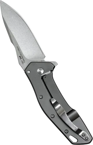 Vista 3 de Kershaw Eris, cuchillo de bolsillo con punta filosa y apertura asistida rápida y segura, gris EDC con apertura asistida, bolsillo reversible