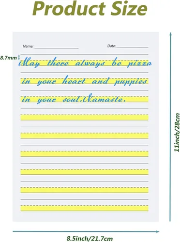 Vista 2 de Write - Papel para principiantes nivel 1, papel de escritura con líneas y resaltados amarillos, papel de escritura para niños, papel de 3.53 oz/m²