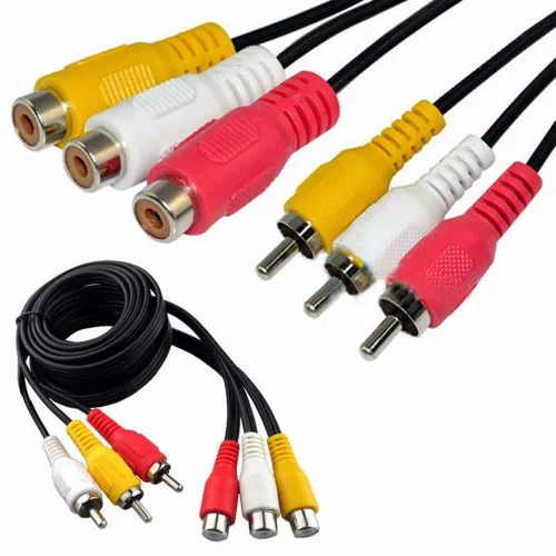 Vista 2 de ANRANK Cable de video compuesto de extensión de audio 3RCA macho a hembra de 10 pies