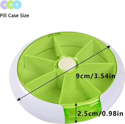 Vista 3 de Pastillero organizador de 3 píldoras de viaje para bolso, estuche portátil para medicamentos, cajas de píldoras de semanas pequeñas para vitaminas