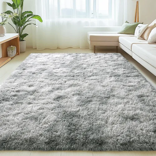 Vista 71 de Mugorn - Alfombras suaves y esponjosas de 2 x 3 pies para el hogar, alfombra pequeña con 4 mallas antideslizantes, color negro, 2 x 3 pies