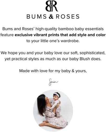 Vista 5 de Bums & Roses Pieles de bambú para bebé, fabricados con elastano suave y viscosa de bambú, cremallera bidireccional para un fácil cambio, 0-24M