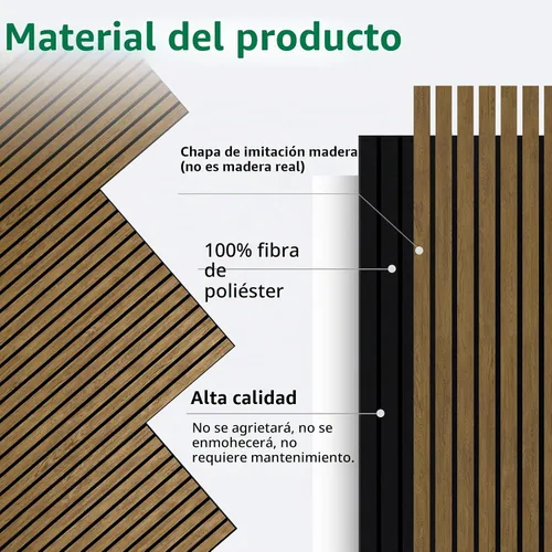 Vista 2 de Paneles de pared acústicos decorativos, 47.2 x 23.6 pulgadas, paquete de 4 Teca