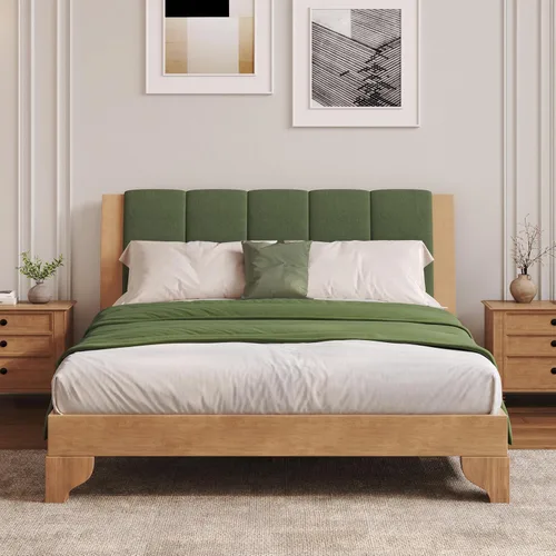 Vista 18 de VilroCaz Cama de plataforma multifunción tamaño twin con escritorio y estante de almacenamiento al final de la cama, marco de cama de plataforma