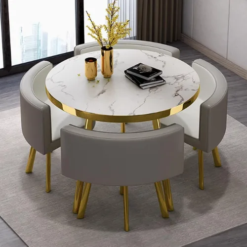 Vista 14 de YVYKFZD Round Conference Table, Office Reception Room Club Table, Coffee Kitchen Dining Table Set with Metal Legs, Business Conference Room Table 2