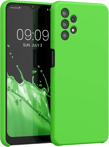 Vista 154 de kwmobile Funda Compatible con Samsung Galaxy A14 5G - Funda de teléfono de TPU y silicona con acabado suave - Verde Lima