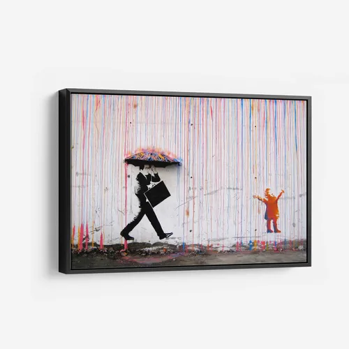 Vista 8 de Arte en lienzo de Banksy para pared, decoración del hogar, lienzo pre-estirado - varios tamaños