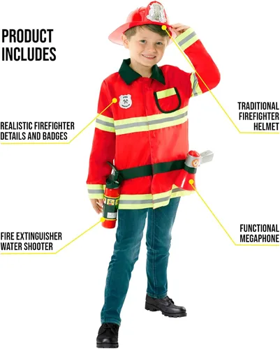 Vista 3 de Morph, Disfraz de bombero para niños, disfraz de bombero para niños pequeños, ropa de bombero, disfraz de bombero para niños