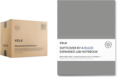 Vista 23 de Vela Sciences B7-D - Cuaderno expandido de laboratorio de tapa blanda, 9.25 x 11.75 pulgadas (9.3 x 11.8 in), 144 páginas, encuadernado permanente