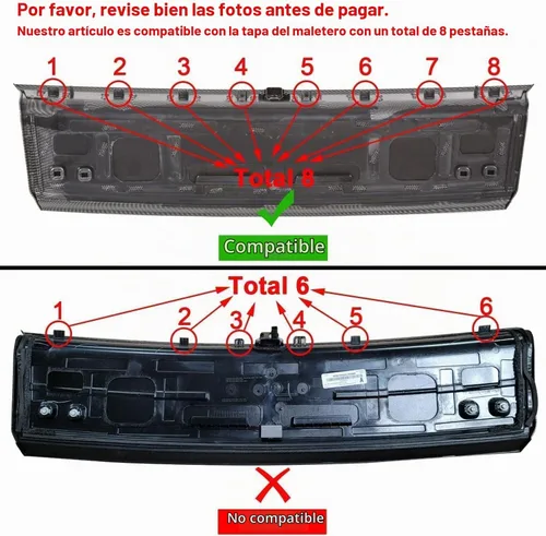 Vista 7 de KUAFU Panel de guarnición para tapa de maletero trasero compatible con Ford Mustang GT 2015-2023, cubierta central de maletero decorativa, tapa