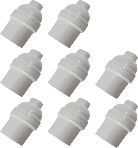 Vista 7 de Enchufe de luz E26 E27, paquete de 8 soportes de lámpara colgante retro Edison color negro, E26 E27, enchufe estándar de plástico, potencia máxima