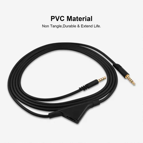 Vista 6 de Saipomor Cable de repuesto para auriculares A40 TR con control de volumen compatible con auriculares Logitech Astro A10 A30 A40 A40tr A50, funciona